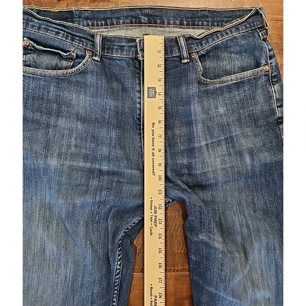 Levis Jeans Mens 38×32 Blue Denim Pants Faded 505 Straight Regular Stretch Work